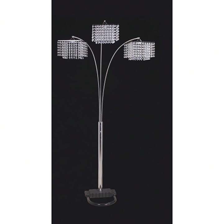 84"H 3-SHADE CRYSTAL INSPIRED ARCH FLOOR LAMP