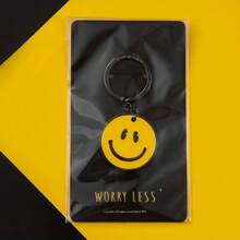 1 個創意鋅合金黃色笑臉鑰匙扣,時尚金屬汽車鑰匙圈男女,情侶生日禮物 - 黃色 - 查看 3