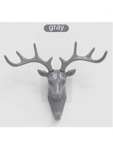 1 Stück Hochwertiger Weißer Klebehaken Ohne Bohren Mit Hirschhornform Für Haushaltsschlüssel/gegenstände Zum Aufhängen Und Aufbewahren, Wandmontage Schlüsselhalterung