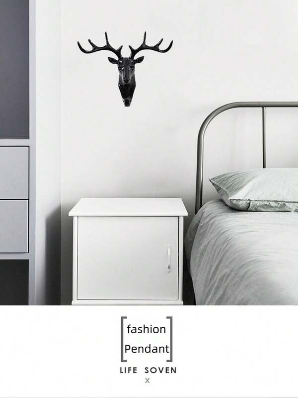 Gancio Adesivo Bianco Di Fascia Alta Da 1 Pezzo Senza Foratura Con Forma Di Corno Di Cervo Per Chiavi/oggetti Domestici Da Appendere, Portachiavi A Parete