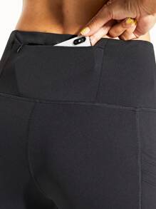 女式保暖内衬紧身裤 防水保暖跑步裤 带口袋保暖徒步紧身裤 Colanti - 黑色 - 查看 5