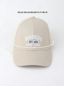 1頂女士英文字母1631刺繡棒球帽,戶外休閒運動帽 - 卡其色 - 查看 3