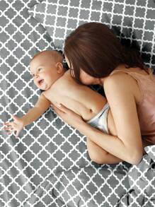 Lux Decor 4 Pieces Quatrefoil Bed Sheets - Stylish Comfy Bedding Set - Hotel Luxury Skin Friendly Cooling Sheets & Pillowcases Without Filler - Classic Collection With 16 Inches Deep Pocket - Shrinkage & Fade Resistant, Valentine's Day Bedroom, Spring Bedding Refresh, Guest Room Essentials, Dorm Room Bedding, Premium Bed Linens, Easy Care Sheets, Hypoallergenic Fabric, Year-Round Comfort, Master Bedroom Update, Matching Bedding Set, Hotel Quality Linens - 灰色和白色 - 查看 9