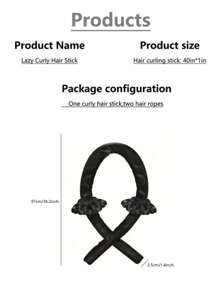 免加热卷发器头带套装，含发带和发夹，柔软免加热卷发器，适合睡前过夜，DIY 发型设计工具，返校、旅行度假必备，女士发饰 - 黑色 - 查看 11