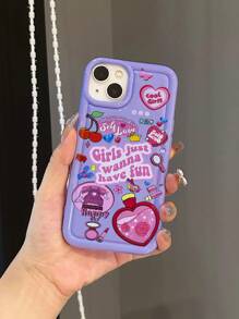1 pièce Étui de téléphone antichoc avec graphique de dessin animé compatible avec