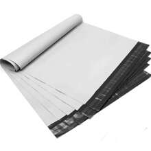 Bolsa de envío para paquetes de 38 cm x 52 cm, blanco premium, 100 piezas, sobre para envío de paquetes, sobre de polietileno con tira adhesiva, impermeable y a prueba de roturas para volver al colegio