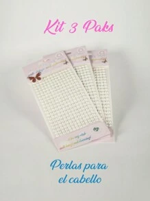 3 Sets Of Pearls To Stick On Surfaces, Cell Phones And Even Hairstyles - White - View 3