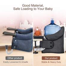 Hook On High Chair with Removable Dining Tray,Folding Portable Clip on Table High Chair,Baby Chair with Storage Bag for Indoor/Outdoor (Black) - Black - View 3