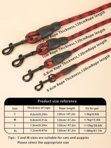 1入組幾何樣式寵物牽引繩適用於狗狗適用於戶外 - 紅色 - 查看 5