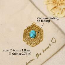 1入組天然石頭吊墜和18k鍍金鈦鋼鏈配件,適用於diy珠寶製作 - 金色 - 查看 24