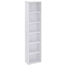 VASAGLE Bücherregal, mit 6 Ebenen, Standregal, Aufbewahrungsregal, für Wohnzimmer, Büro, Schlafzimmer, Arbeitszimmer, skandinavischer Stil, 24 x 40 x 178,5 cm, weiß LBCDE167T14 - Weiss - Übersicht 2