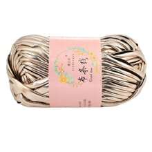 發亮的勾織纱线DIY手工編織纱线球適用於包毯子軟墊T恤 - 香檳色 - 查看 1