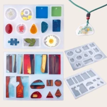 2 Sets Necklace Epoxy Resin Molds, Easy To Use, Suitable For Beginner Diy - Light Grey - View 1