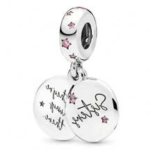 1 件耀眼的立方氧化鋯和鍍銀 Diy 吊墜,星形設計,適合手鍊和項鍊製作 - 款式9 - 查看 2