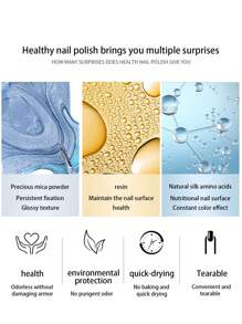 10毫升水性指甲油，快干、持久、可剥离、无异味，适合学生和美甲沙龙使用，完美适用于女性和女孩——春、夏、秋、冬四季新款指甲油 - 紅色 - 查看 3