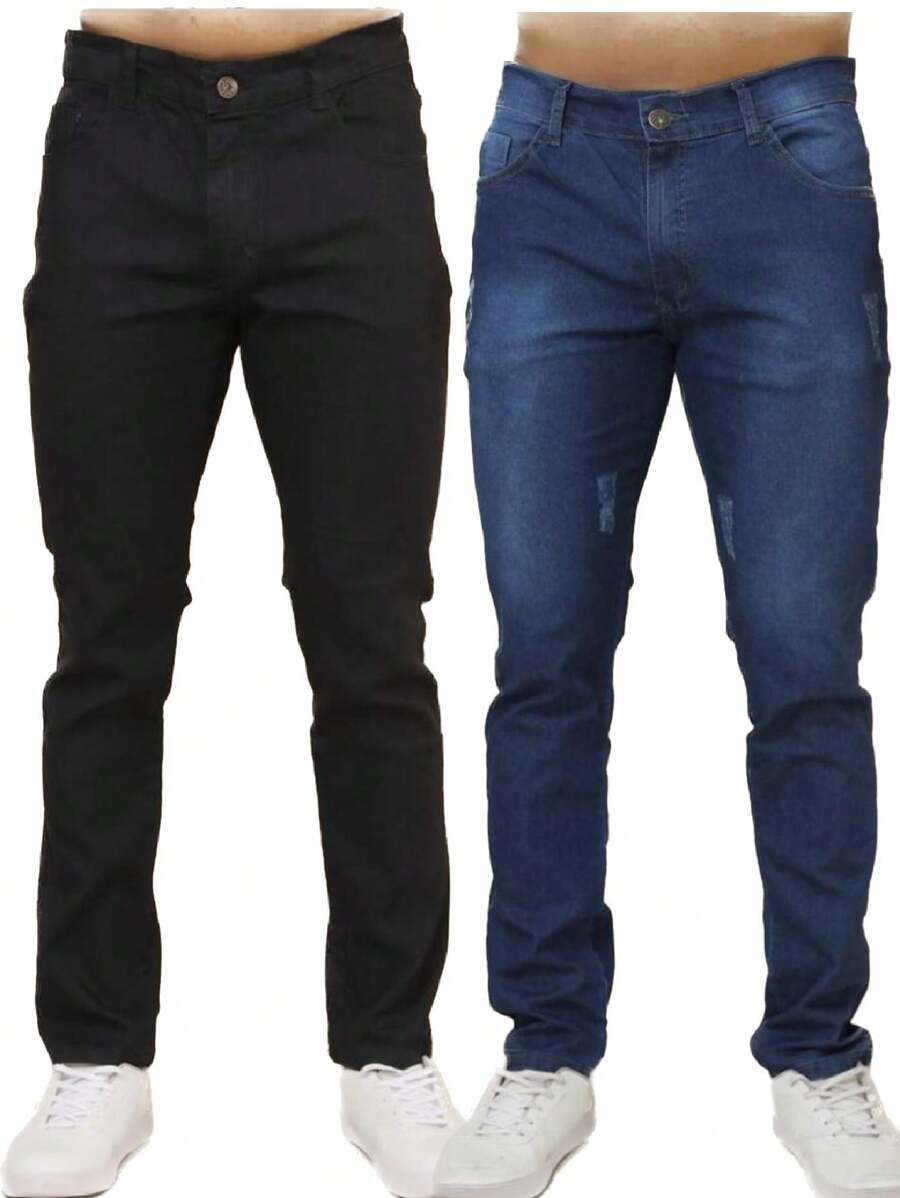 Men Pants - Medium Wash - View 1