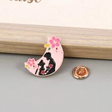 1 Miếng Cá nhân hóa Creative & Đáng yêu & Thiết kế độc nhất Toàn trận Mặt trăng Hình dạng Hợp kim Trâm cài Thích hợp Đối với Mặc hàng ngày - Phong cách - Xem 1