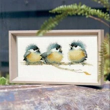 Amishop 1 組計數十字繡套件三隻鳥在樹上唱歌針線活diy遺產 - 彩色 - 查看 1