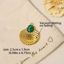 1入組天然石頭吊墜和18k鍍金鈦鋼鏈配件,適用於diy珠寶製作 - 金色 - 查看 26