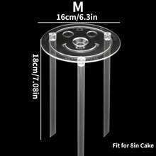 1 Pièce De Disques En Plexiglas Acrylique Transparent Extrudé Pour Cadres Photo, Supports De Disques À Gâteaux Ronds, Outils De Cuisson Artisanaux, Supports Multicouches, Supports D'espacement, Cadres À Dessert Avec Joint Pour Décoration De Pâtisserie De Cuisine