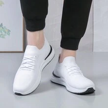 男士戶外休閒鞋,鞋帶式舒適運動鞋 - 白色 - 查看 2