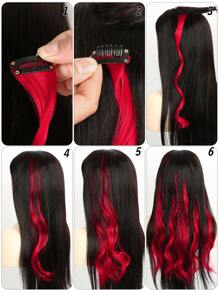 5入組奶白色夾式髮片,16英寸長捲曲波浪合成髮,萬聖節化妝舞會時尚派對聖誕新年的女性兒童女孩禮物