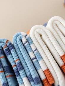 5pairs/set Cartoon Blue Mouse Thickened Terry Mid-calf Socks For Boys And Girls, Suitable For Daily Wear In Autumn And Winter - Multicolor - View 6