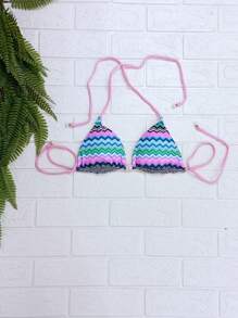 Women Bikini Sets - 玫紅色 - 查看 3