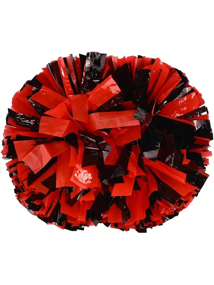 Black And Red Middle Handle Cheerleader Hand Flower 1 Pc - Black - View 1
