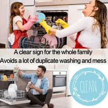 1 件洗碗機磁鐵清潔髒標牌,通用雙面清潔髒磁鐵適用於洗碗機、冰箱或洗衣機,強磁性無刮痕 - 黑色 - 查看 7