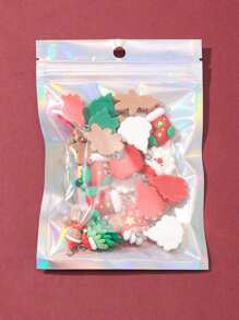 24入組6款聖誕不透明樹脂吊飾,含鉑色鐵環,薑餅人、地精和聖誕老人 - 彩色 - 查看 3