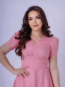 Women Dresses - 淺粉色 - 查看 2