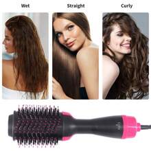 熱的空氣梳子吹風機,大功率二合一離子吹風機&電動捲曲梳子,頭髮 - 粉色 - 查看 4