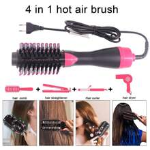 熱的空氣梳子吹風機,大功率二合一離子吹風機&電動捲曲梳子,頭髮 - 粉色 - 查看 3