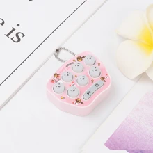 擊打地鼠遊戲減壓玩具鑰匙扣,兒童簡單指尖玩具/空閒時光/禮品配件和裝飾,適用於青少年女孩、女大學生、新手和白領工人的禮品,男士鑰匙扣吊飾,酷炫的禮物 - 粉色 - 查看 3