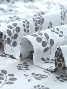 4-Piece Floral Bed Sheet Lux Decor High GSM Brushed Microfiber Bedding Set – Soft & Cozy Feel – Fits Up To 16 Inches Deep Pocket – Complete Bedding With Sheets & Pillowcases – Back To School, Home Decor, Breathable Sheets, Graduation Gifts – Soft Bed Linens, Comfortable Bedding Set, Luxury Bedroom Decor, Valentine's Day Bedroom, Spring Bedding Refresh, Guest Room Essentials, Dorm Room Bedding, Premium Bed Linens, Easy Care Sheets, Hypoallergenic Fabric, Year-Round Comfort, Master Bedroom Update, Matching Bedding Set, Hotel Quality Linens - 白色和灰色 - 查看 5