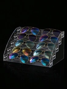 1pc Transparent Simple Stair-Shaped Glasses Storage Rack Suitable For Male And Female Sunglasses Sunscreen Glasses Etc. 2-7 Layers Optional Large Capacity Glasses Display Stand - Clear - View 11
