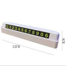 Press-type Concealable Car Parking Plate [1pc White] - White - View 5