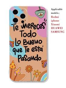 磨砂TPU透明字母图案彩绘卡通防震手机壳适用于Iphone, - 彩色 - 查看 4