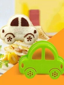 1 Molde Para Tostadas De Sándwich, Máquina Cortadora Y Selladora De Pan En Forma De Automóvil, Máquina Formadora De Sándwiches De Pan, Dispositivo De Estampado De Pan, Utilizado Para Cajas De Almuerzo Y Bento, Máquina Cortadora De Sándwiches - Verde - Ver 3
