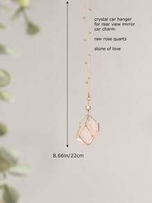 1 件天然原粉水晶汽車後視鏡裝飾、編織金屬幸運符嵌有治療石、客廳裝飾和季節性禮物 - 粉色 - 查看 5