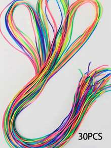 CECILLIA WIG 30 件编织发彩绳辫子发饰七色丝带绳 DIY 非洲女孩辫子发饰