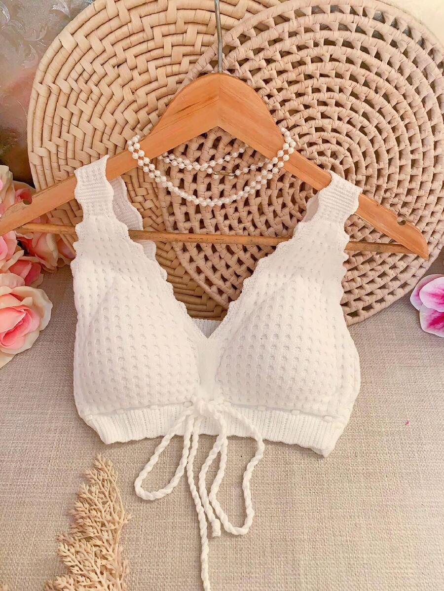 Women Knit Tops - 白色 - 查看 1