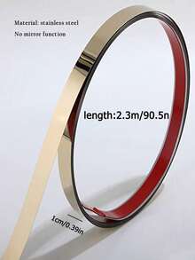 1roll Gold Mirror Wall Sticker, Modern Stainless Steel Wall Mirror Tile For Home - Gold - View 4