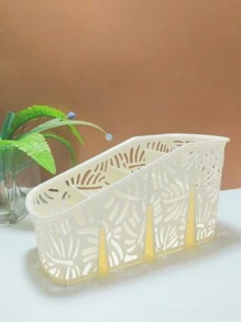 1 Miếng Phong cách Đơn giản Phòng tắm Hình-Cầu thang Giỏ lưu trữ Đối với Kitchen Utensil Phân loại Lưu trữ - trắng - Xem 1