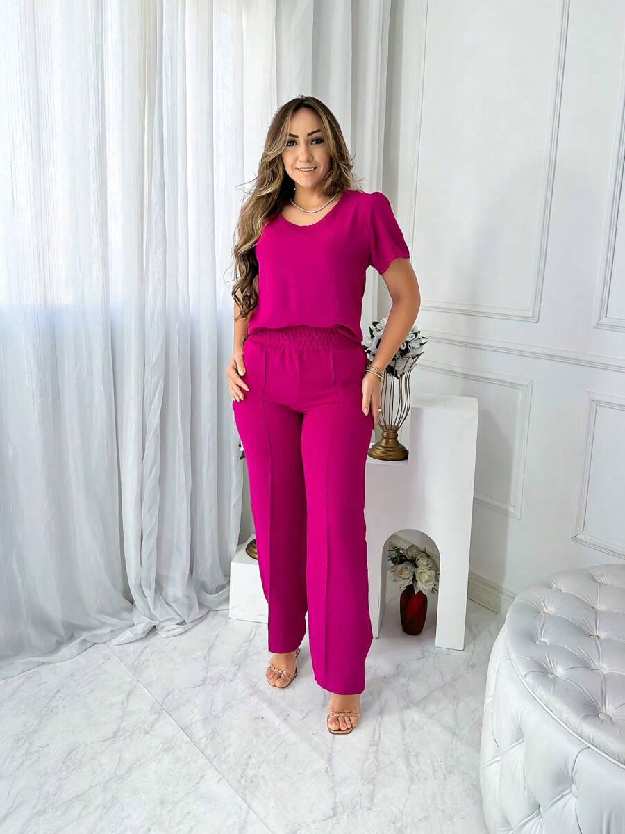 Women Two-piece Outfits - Màu Hồng Tươi - Xem 1