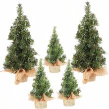 1入組20cm/30cm綠色小聖誕樹,配麻布底座,適用於商場節慶/櫥窗/桌面裝飾 - 綠色 - 查看 1