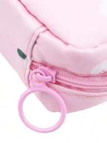 審美風格韓國風漫畫圖案拉鍊口紅袋旅行化妝袋，1入組多功能化妝品手提包沐浴洗漱掏耳朵小物包，可收納口紅，化妝刷，護膚品，手機，，小物品，適用於家庭，旅行，度假和學校使用，化妝袋化妝袋護膚袋儲物化妝品組合