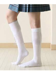 Calceta Escolar Todas Las Tallas 12 Pares Para Niña - Blanco - Ver 6