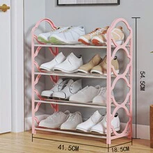 Zapatera,  Organizador De Zapatos De ABS De 4 Niveles, Ideal Para Almacenar y Guardar Los Zapatos.Organizador de Zapatos, 4 Niveles Ajustables.Zapatero simple, zapatero desmontable para dormitorios de estudiantes - Blanco - Ver 2